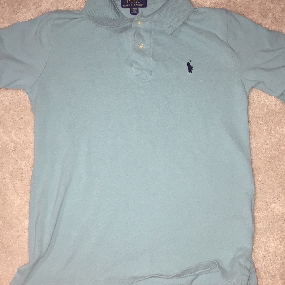 Navy blue pony Cotton Mesh Green Polo